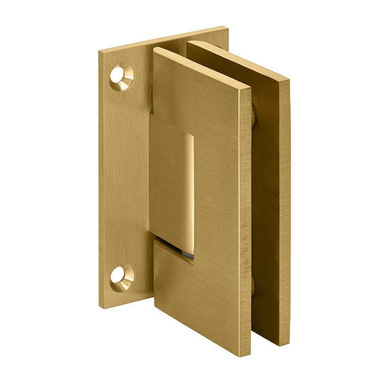 GEN037 brushed brass wall-to-glass shower hinge